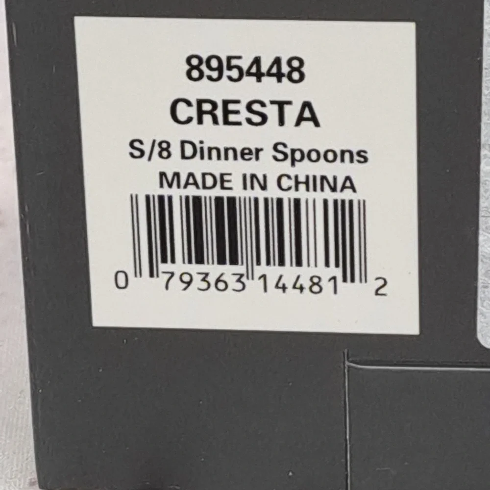 Oneida Stainless Cresta Set Of 8 Dinner Spoons Boxed 895448